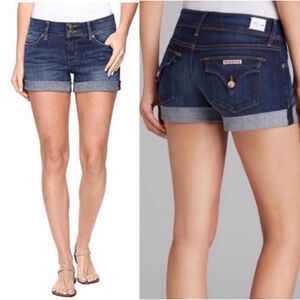 Hudson Jeans Medium Dark Blue Rolled Hem Denim Shorts